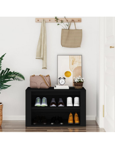 Scarpiera Nera 75x35x45 cm in Legno Multistrato