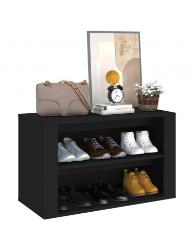 Scarpiera Nera 75x35x45 cm in Legno Multistrato