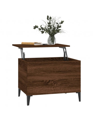 Tavolino Salotto Rovere Marrone 60x44,5x45 cm Legno Multistrato