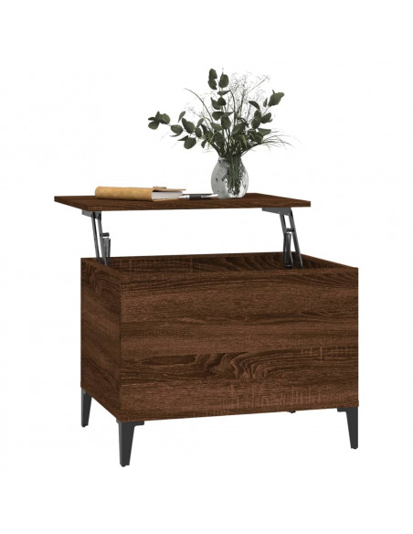 Tavolino Salotto Rovere Marrone 60x44,5x45 cm Legno Multistrato