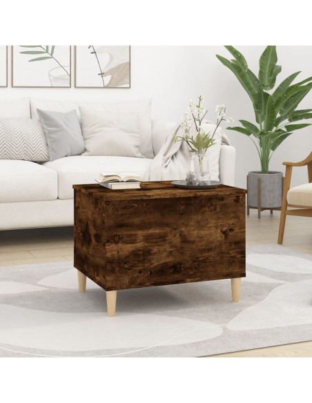 Tavolino da Salotto Rovere Fumo 60x44,5x45 cm Legno Multistrato