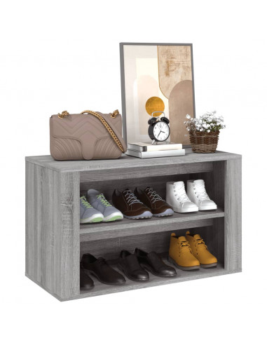 Scarpiera Grigio Sonoma 75x35x45 cm in Legno Multistrato