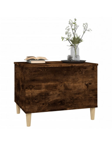 Tavolino da Salotto Rovere Fumo 60x44,5x45 cm Legno Multistrato
