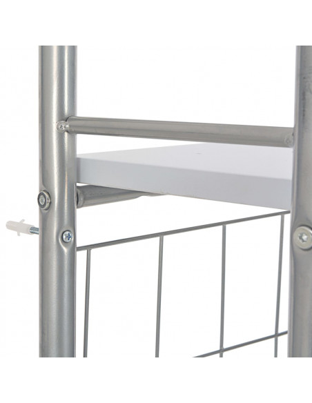 Set Tavolo Sedie Pieghevoli con Scaffale 3pz MDF Acciaio Bianco