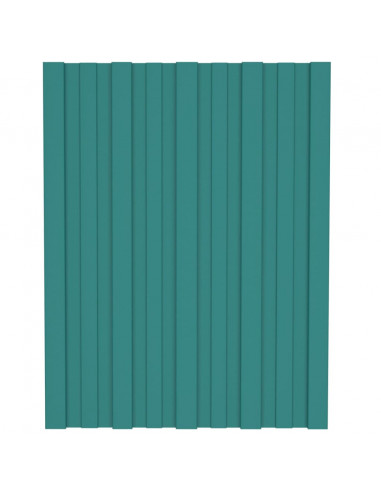 Pannelli da Tetto 36 pz in Acciaio Zincato Verde 60x45 cm