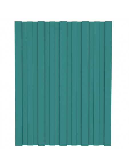 Pannelli da Tetto 36 pz in Acciaio Zincato Verde 60x45 cm