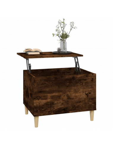 Tavolino da Salotto Rovere Fumo 60x44,5x45 cm Legno Multistrato