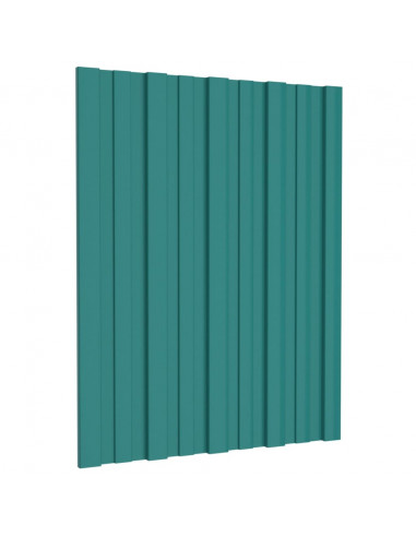 Pannelli da Tetto 36 pz in Acciaio Zincato Verde 60x45 cm