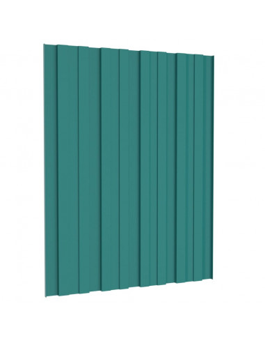 Pannelli da Tetto 36 pz in Acciaio Zincato Verde 60x45 cm
