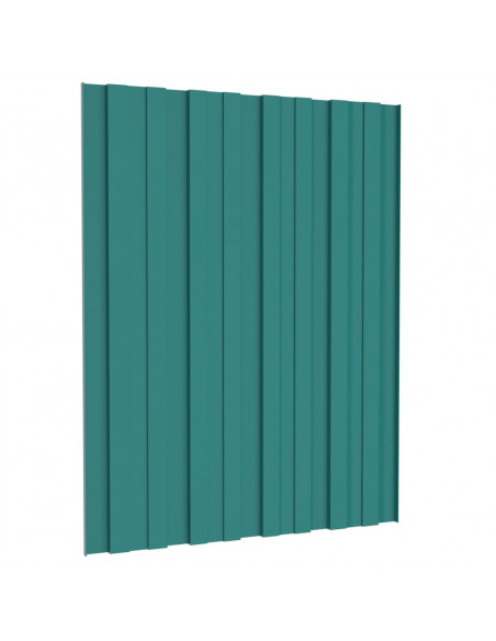 Pannelli da Tetto 36 pz in Acciaio Zincato Verde 60x45 cm