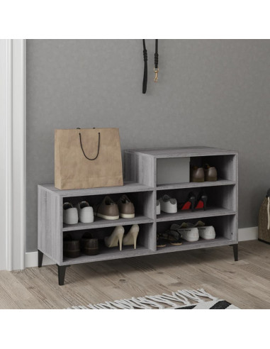 Scarpiera Grigio Sonoma 102x36x60 cm in Legno Multistrato