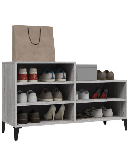 Scarpiera Grigio Sonoma 102x36x60 cm in Legno Multistrato