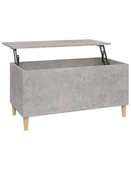 Tavolino Salotto Grigio Cemento 90x44,5x45 cm Legno Multistrato