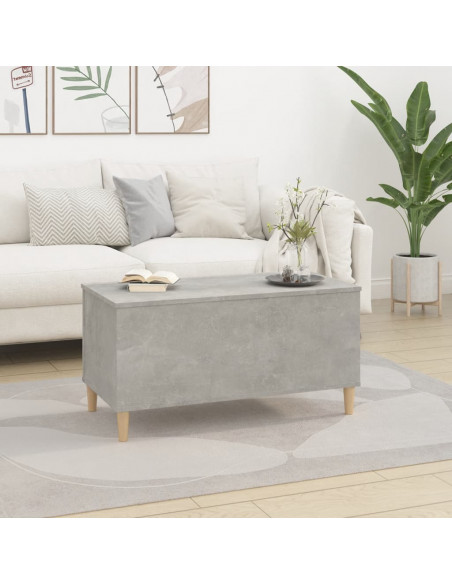 Tavolino Salotto Grigio Cemento 90x44,5x45 cm Legno Multistrato