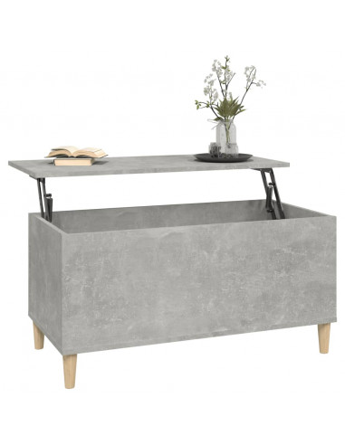 Tavolino Salotto Grigio Cemento 90x44,5x45 cm Legno Multistrato