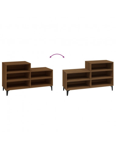 Scarpiera Rovere Marrone 102x36x60 cm in Legno Multistrato