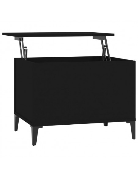 Tavolino da Salotto Nero 60x44,5x45 cm in Legno Multistrato