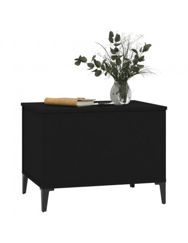Tavolino da Salotto Nero 60x44,5x45 cm in Legno Multistrato