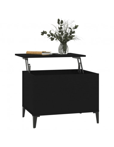 Tavolino da Salotto Nero 60x44,5x45 cm in Legno Multistrato