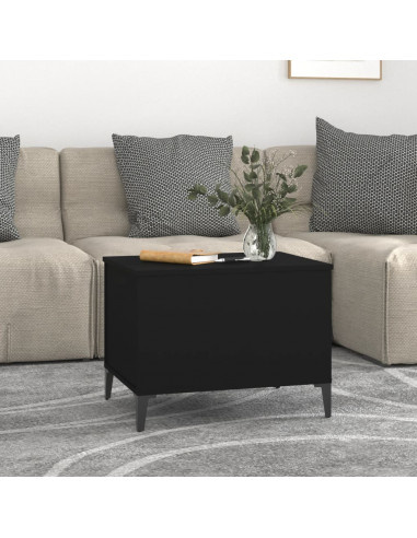 Tavolino da Salotto Nero 60x44,5x45 cm in Legno Multistrato