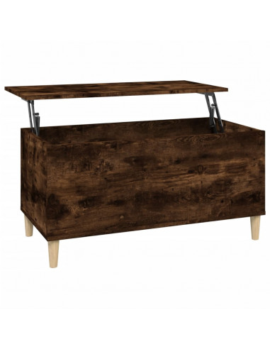 Tavolino da Salotto Rovere Fumo 90x44,5x45 cm Legno Multistrato