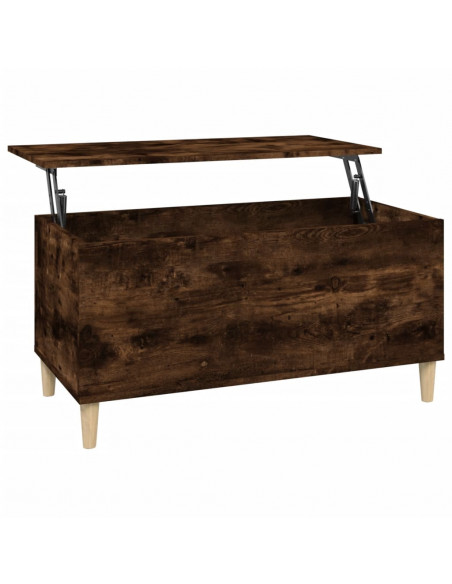 Tavolino da Salotto Rovere Fumo 90x44,5x45 cm Legno Multistrato