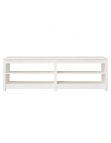 Scarpiera Bianca 160x36,5x50 cm in Legno Massello di Pino