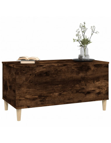 Tavolino da Salotto Rovere Fumo 90x44,5x45 cm Legno Multistrato