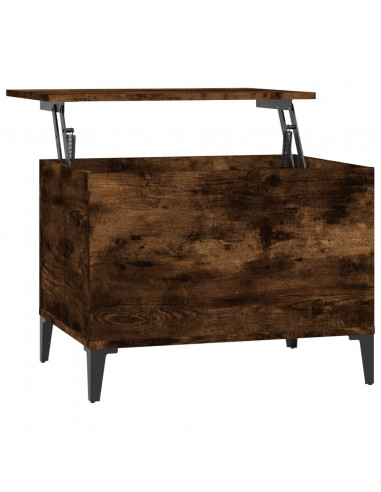 Tavolino da Salotto Rovere Fumo 60x44,5x45 cm Legno Multistrato