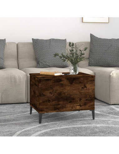 Tavolino da Salotto Rovere Fumo 60x44,5x45 cm Legno Multistrato
