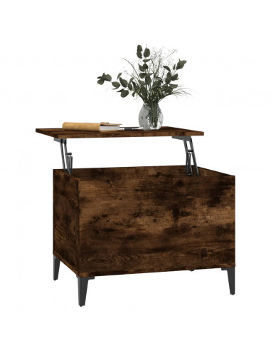 Tavolino da Salotto Rovere Fumo 60x44,5x45 cm Legno Multistrato