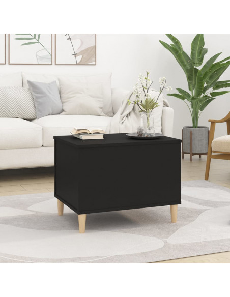 Tavolino da Salotto Nero 60x44,5x45 cm in Legno Multistrato