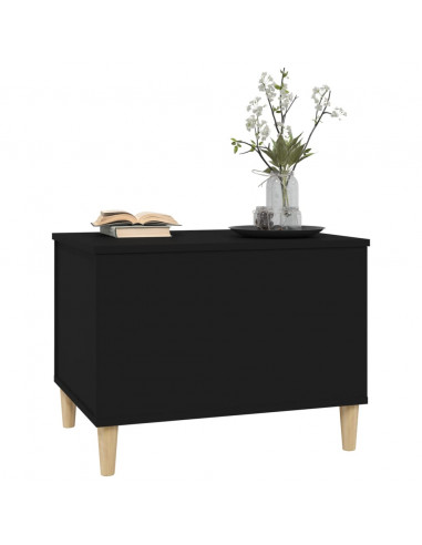 Tavolino da Salotto Nero 60x44,5x45 cm in Legno Multistrato