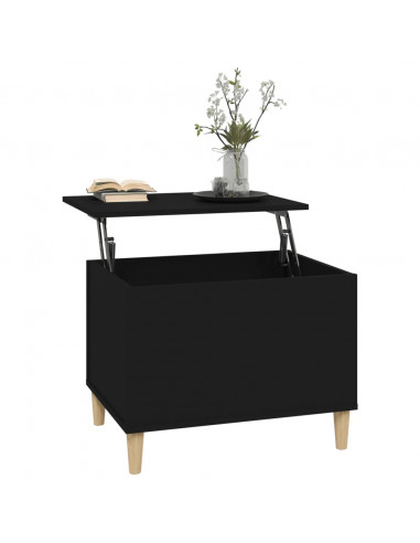Tavolino da Salotto Nero 60x44,5x45 cm in Legno Multistrato