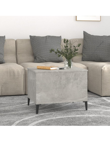 Tavolino Salotto Grigio Cemento 60x44,5x45 cm Legno Multistrato