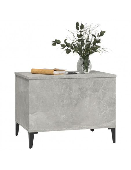 Tavolino Salotto Grigio Cemento 60x44,5x45 cm Legno Multistrato