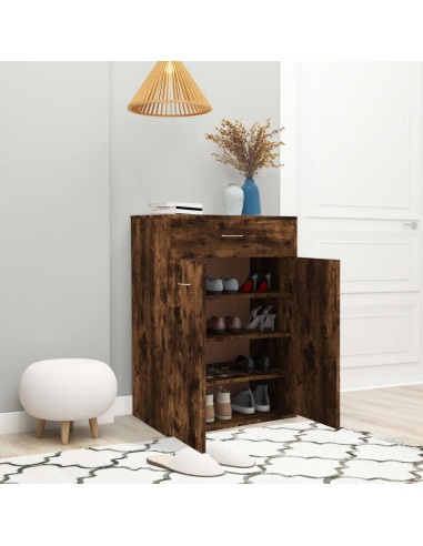 Scarpiera Rovere Fumo 60x35x84 cm in Legno Multistrato
