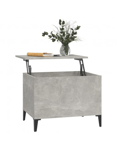 Tavolino Salotto Grigio Cemento 60x44,5x45 cm Legno Multistrato