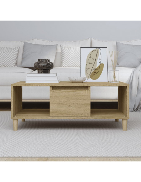 Tavolino Salotto Rovere Sonoma 90x50x36,5 cm Legno Multistrato