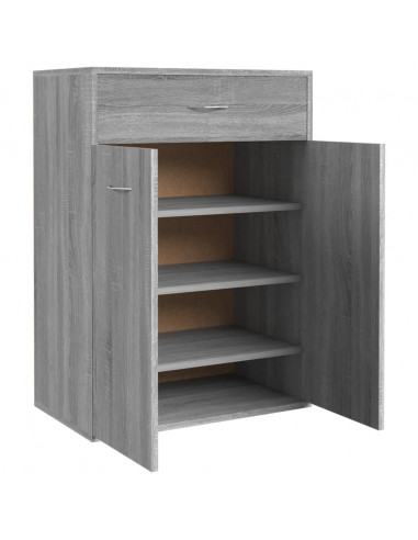 Scarpiera Grigio Sonoma 60x35x84 cm in Legno Multistrato