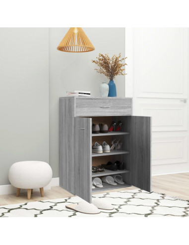 Scarpiera Grigio Sonoma 60x35x84 cm in Legno Multistrato