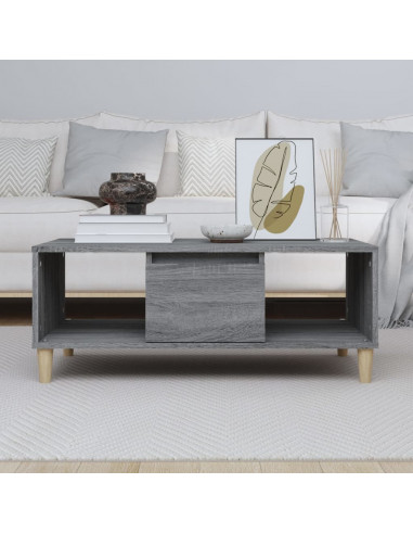Tavolino Salotto Grigio Sonoma 90x50x36,5 cm Legno Multistrato