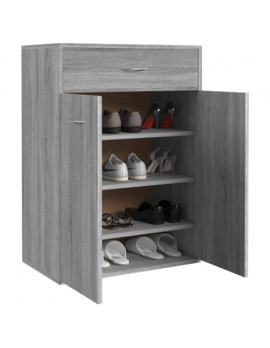 Scarpiera Grigio Sonoma 60x35x84 cm in Legno Multistrato