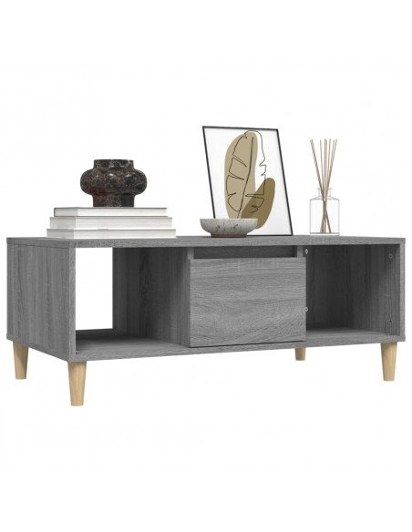 Tavolino Salotto Grigio Sonoma 90x50x36,5 cm Legno Multistrato