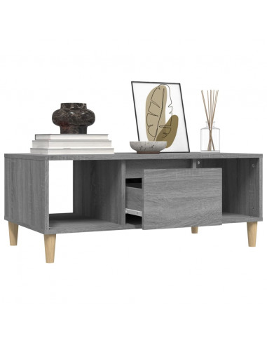Tavolino Salotto Grigio Sonoma 90x50x36,5 cm Legno Multistrato