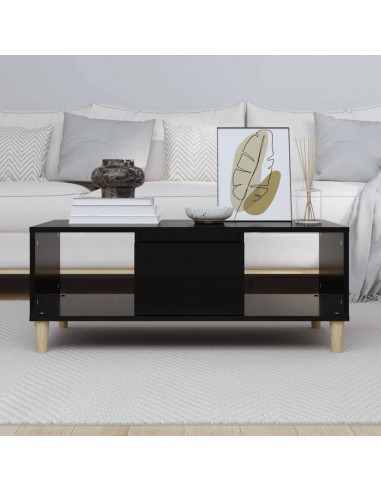 Tavolino da Salotto Nero 90x50x36,5 cm in Legno Multistrato