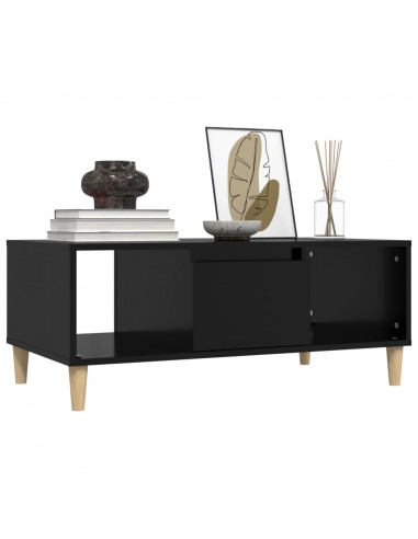 Tavolino da Salotto Nero 90x50x36,5 cm in Legno Multistrato