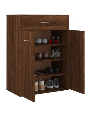 Scarpiera Rovere Marrone 60x35x84 cm in Legno Multistrato