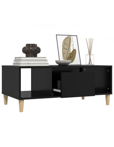 Tavolino da Salotto Nero 90x50x36,5 cm in Legno Multistrato