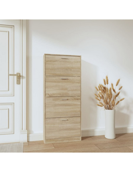 Scarpiera Rovere 59x17x150 cm in Legno Multistrato